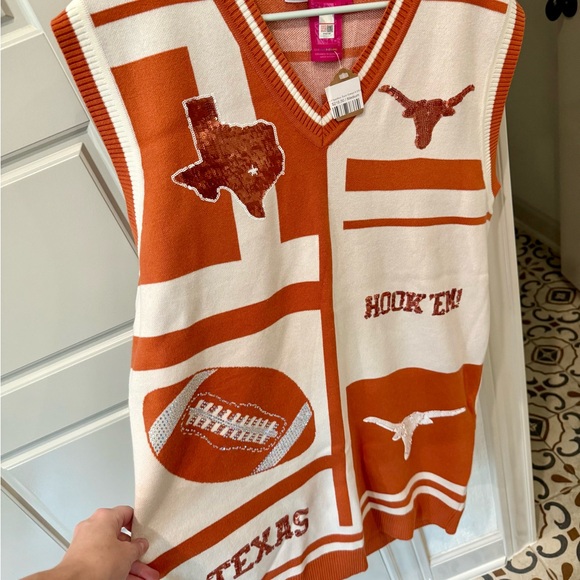Texas Longhorns Orange and White Sweater Dress - Picture 2 of 3